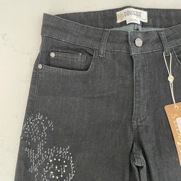 Dolcezza Slim Fit Skinny Leg 5 Pocket Cotton Poly Blend Jeans Black Sz 6 NWT - Picture 9 of 14